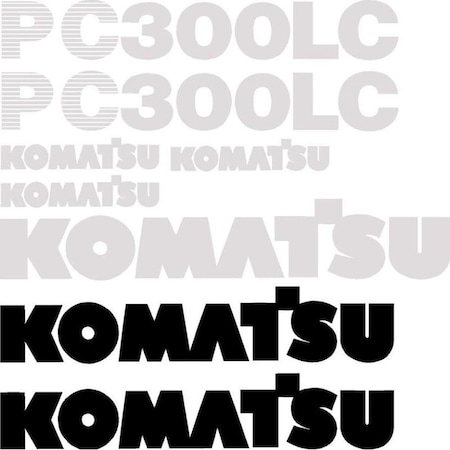 Aftermarket PC300LC Komatsu Excavator Decal Set (without White Stripe) KMPC300LC-5DECALSET